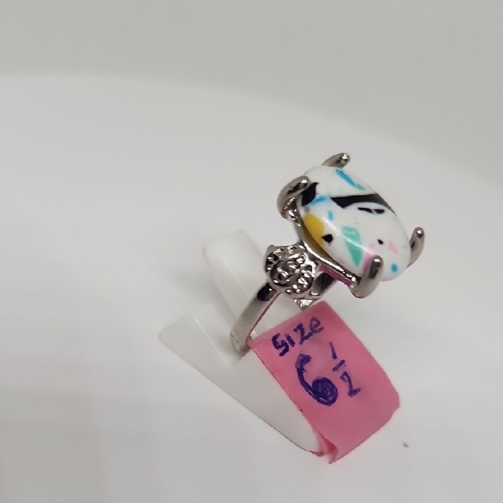 Silver Ring with Colorful Stone - Picture 4 of 9